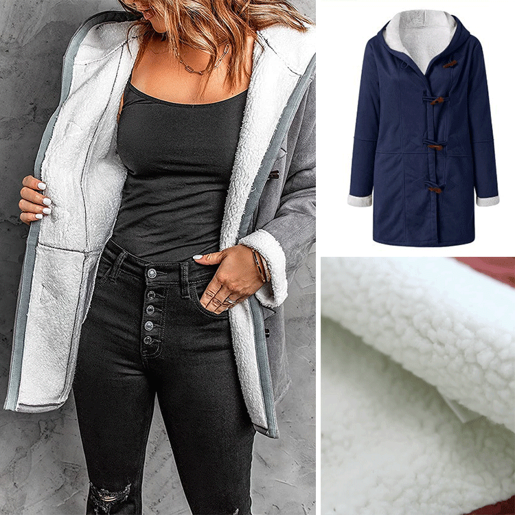 Moderna ženska jakna s vunenom kapuljačom iz 2025. 